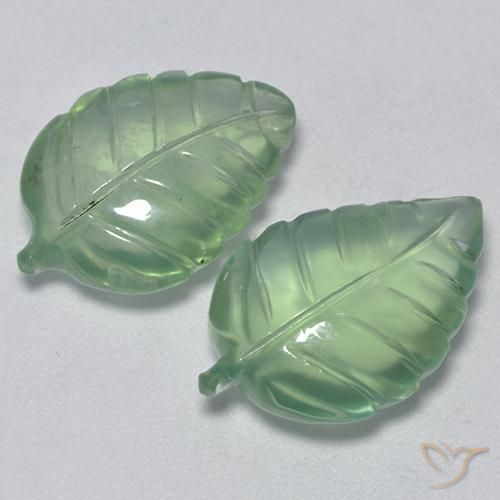 Gemas de Prehnite Verde cálido natural de 14.38 ct, Elegante, Transparente