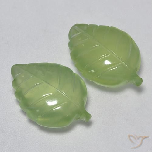 Gemas de Prehnite Verde pera natural de 10.37 ct, Elegante, Transparente
