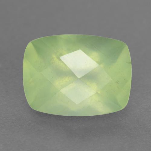 Prehnita verde natural de 1,50 ct, corte cojín, translúcido