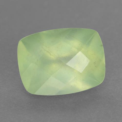 Prehnita verde natural de 1,50 ct, corte cojín, translúcido