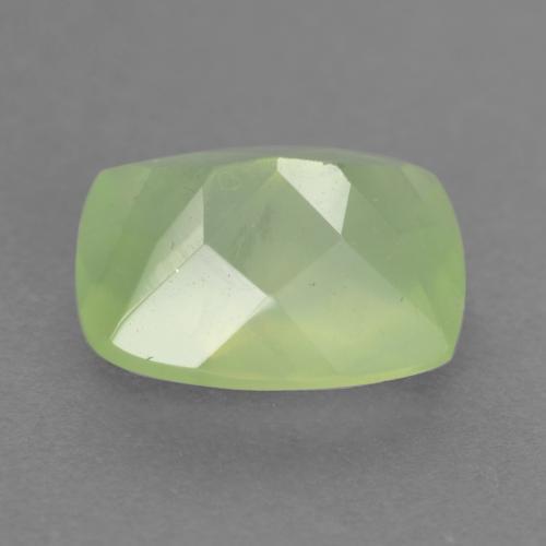 Prehnita verde natural de 1,50 ct, corte cojín, translúcido