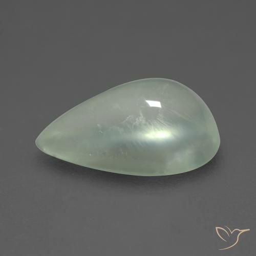 Prehnite Verde muy claro natural de 2.58 ct, En forma de pera, Transparente