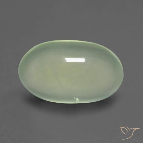 3.50ct Natural Verde pálido Prehnite, Ovalada, Transparente