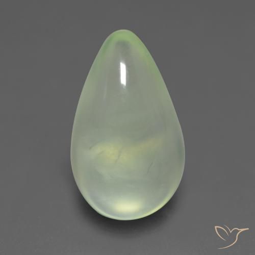 Prehnite Verde pera pálido natural de 1.59 ct, En forma de pera, Transparente