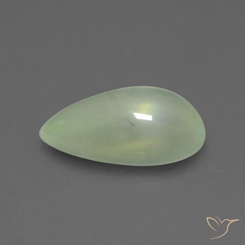 Prehnite Verde pera pálido natural de 1.59 ct, En forma de pera, Transparente