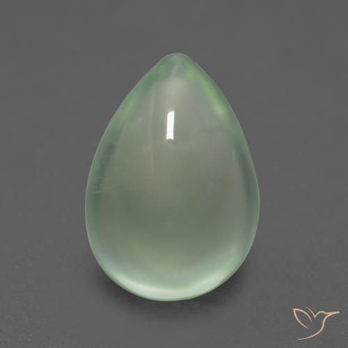 Prehnite Verde pera claro natural de 3.63 ct, En forma de pera, Transparente