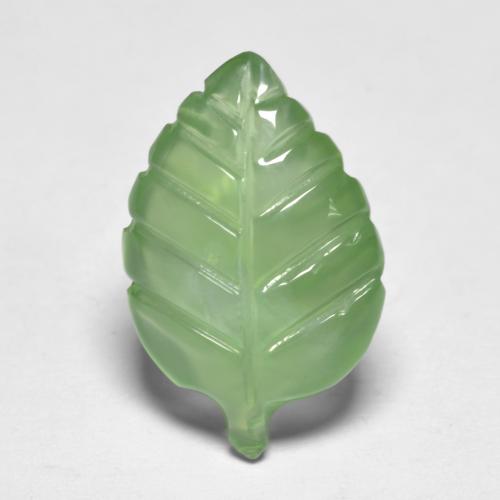 Prehnita verde natural de 4,92 ct, forma elegante, transparente