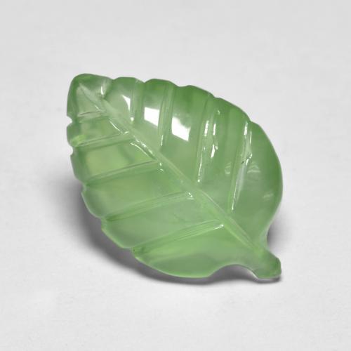 Prehnita verde natural de 4,92 ct, forma elegante, transparente