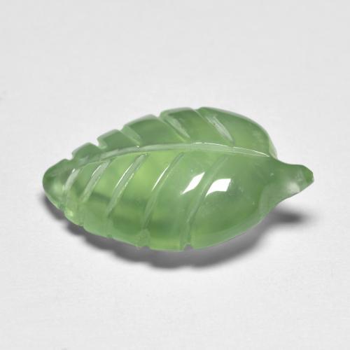 Prehnita verde natural de 4,92 ct, forma elegante, transparente
