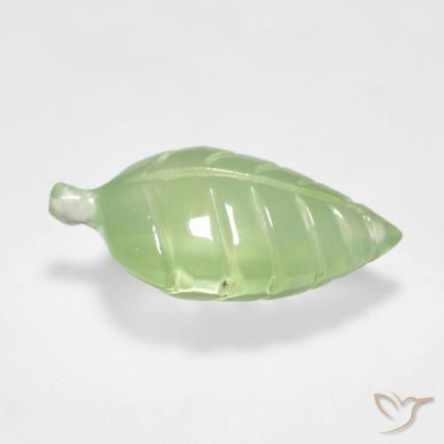 Prehnite Verde pera pálido natural de 6.66 ct, Elegante, Transparente