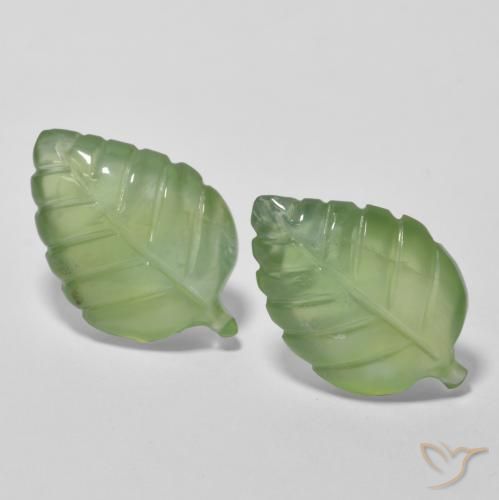 Gemas de Prehnite Verde lima natural de 13.11 ct, Elegante, Transparente