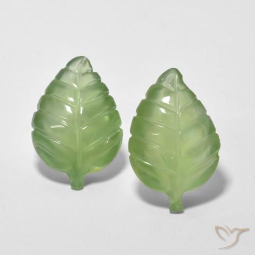 13.68ctw Natural Verde amarillento Prehnite, Elegante, Transparente
