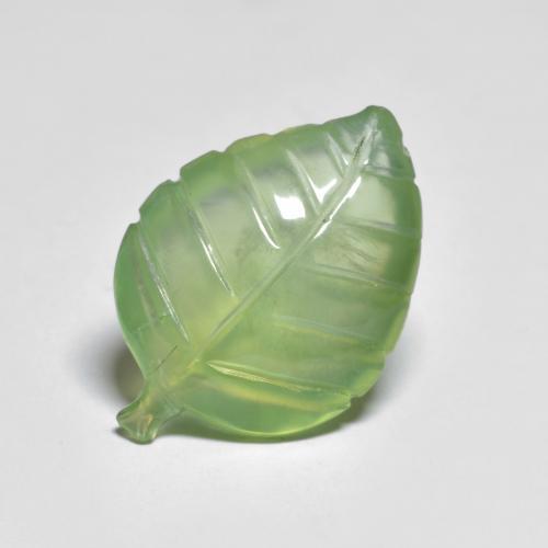 Prehnita verde natural de 9,34 ct, forma elegante, transparente