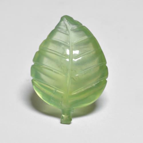 Prehnita verde natural de 9,34 ct, forma elegante, transparente