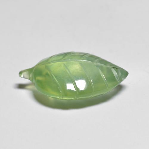 Prehnita verde natural de 9,34 ct, forma elegante, transparente