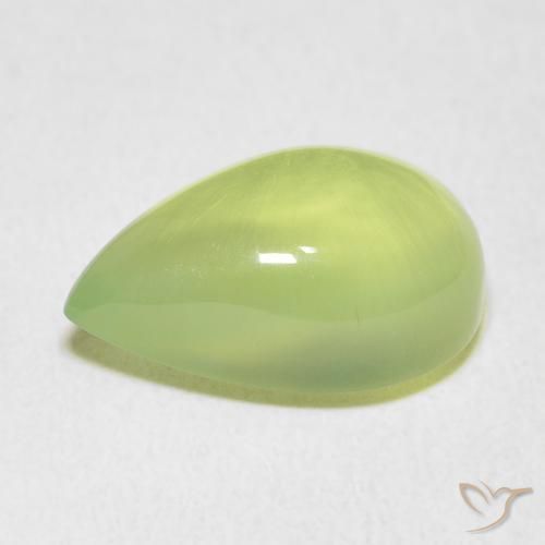 Prehnite Verde lima natural de 7.33 ct, En forma de pera, Transparente