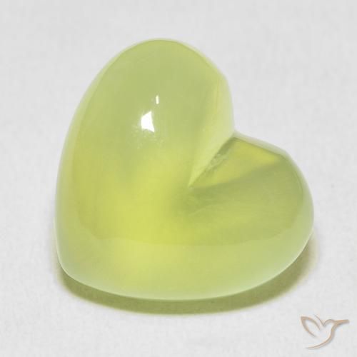 18.22ct Natural Verde lima Prehnite, Corazón, Transparente