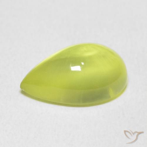 Prehnite Verde lima natural de 5.66 ct, En forma de pera, Transparente
