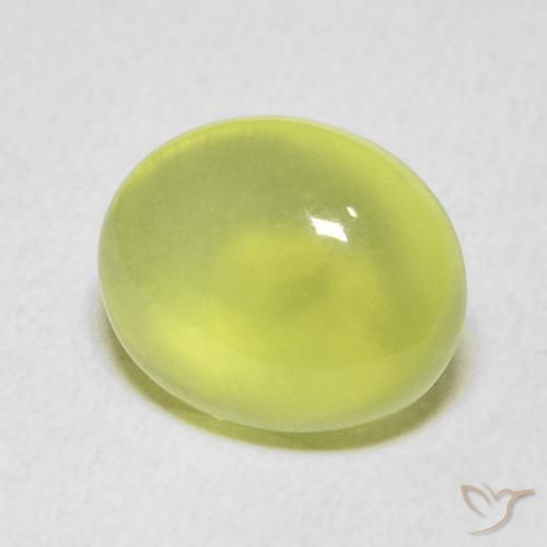 Prehnite Verde lima natural de 4.85 ct, Ovalada, Transparente