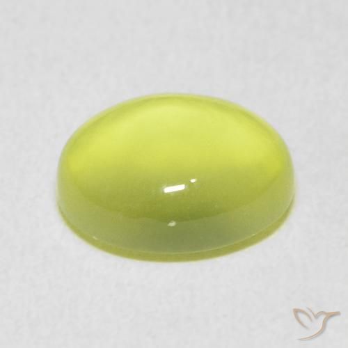 Prehnite Verde lima natural de 4.85 ct, Ovalada, Transparente