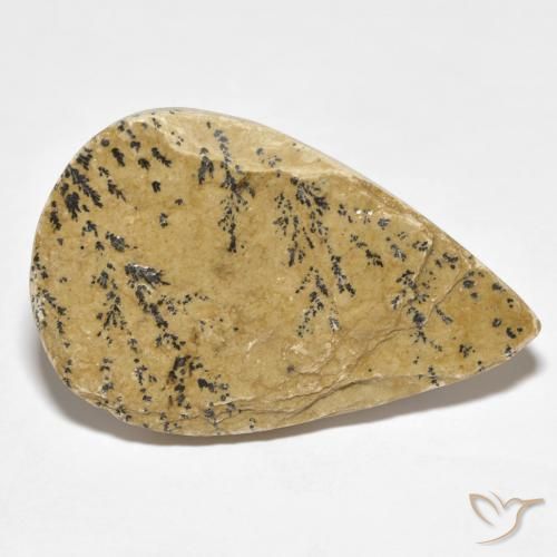 Dendrita de psilomelano Multicolor natural de 27.96 ct, En forma de pera, Opaco