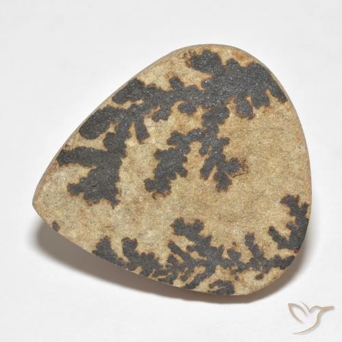 27.98ct Natural Multicolor Dendrita de psilomelano, En forma de pera, Opaco