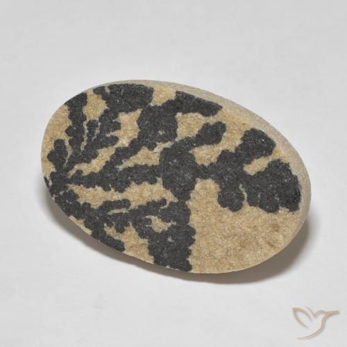Dendrita de psilomelano Multicolor natural de 30.44 ct, Ovalada, Opaco
