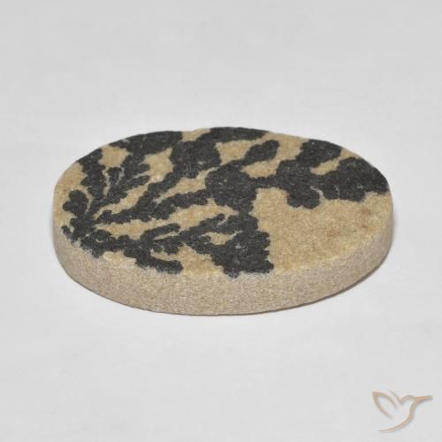Dendrita de psilomelano Multicolor natural de 30.44 ct, Ovalada, Opaco