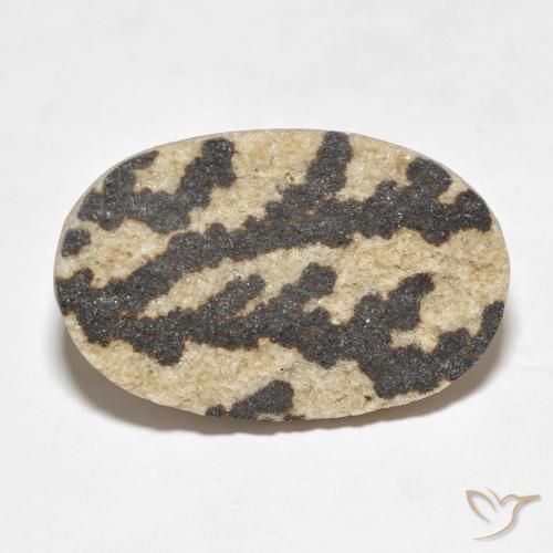 17.99ct Natural Multicolor Dendrita de psilomelano, Ovalada, Opaco