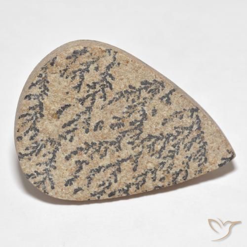Dendrita de psilomelano Multicolor natural de 33.59 ct, En forma de pera, Opaco
