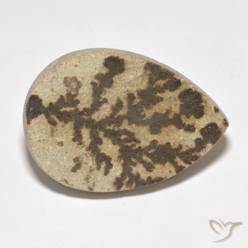 Dendrita de psilomelano Multicolor natural de 25.64 ct, En forma de pera, Opaco