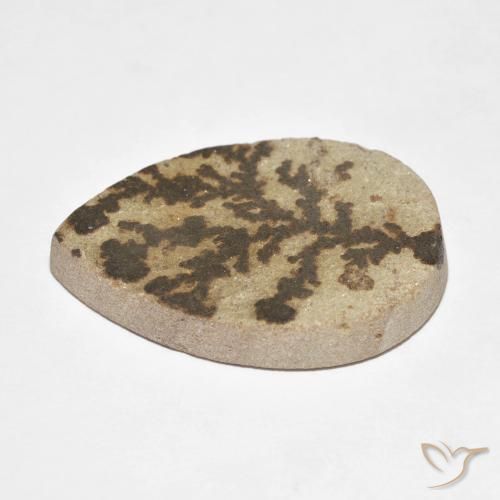 Dendrita de psilomelano Multicolor natural de 25.64 ct, En forma de pera, Opaco