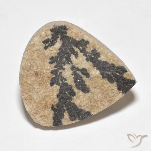 Dendrita de psilomelano Multicolor natural de 19.59 ct, En forma de pera, Opaco