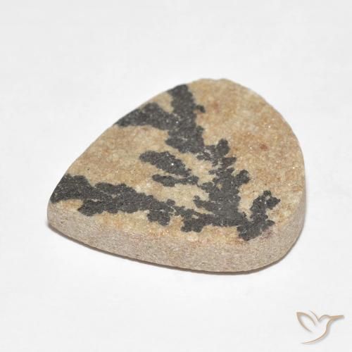 Dendrita de psilomelano Multicolor natural de 19.59 ct, En forma de pera, Opaco