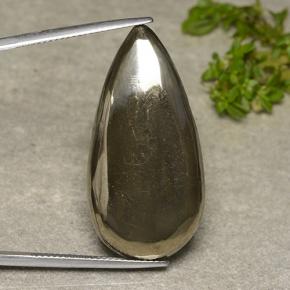 Pirita amarillo natural de 37,58 ct, en forma de pera, opaco