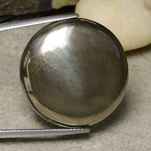 Pirita Multicolor natural de 44.39 ct, Corte Redondo, Opaco