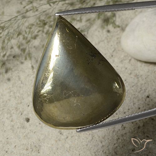 40.79ct Natural Oro Pirita, En forma de pera, Opaco