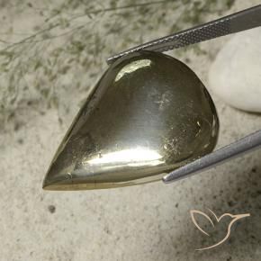 Pirita Oro natural de 40.79 ct, En forma de pera, Opaco