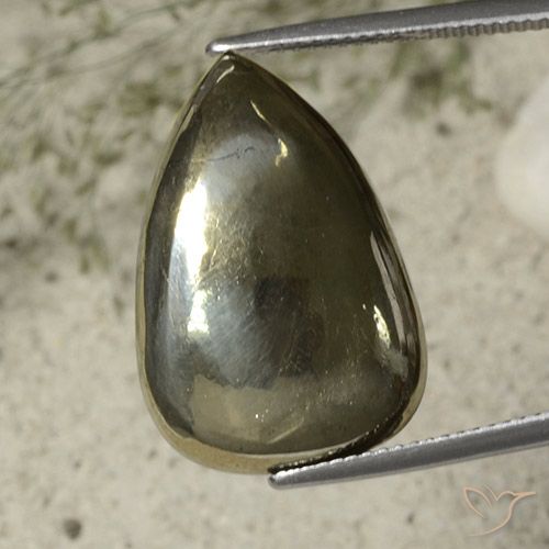 27.13ct Natural Oro Pirita, En forma de pera, Opaco
