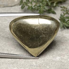 Pirita Negro y dorado multicolor natural de 31.14 ct, En forma de pera, Opaco