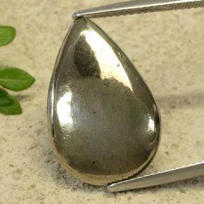 Pirita amarillo natural de 10,81 ct, en forma de pera, opaco