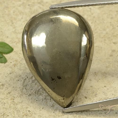 Pirita Oro natural de 29.05 ct, En forma de pera, Opaco