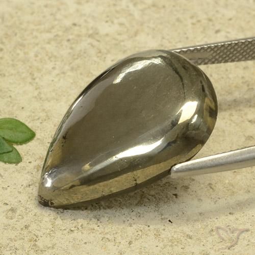 Pirita Oro natural de 29.05 ct, En forma de pera, Opaco