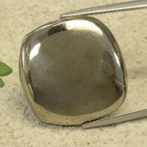 Pirita amarillo natural de 29,69 ct, corte cojín, opaco