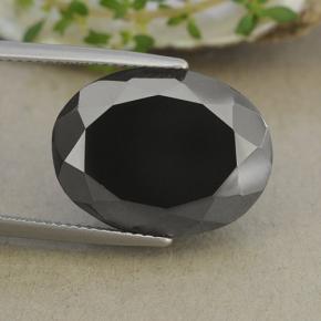 Pirita Gris oscuro metÃ¡lico natural de 24.26 ct, Corte Óvalo, Opaco