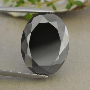Pirita Gris oscuro metÃ¡lico natural de 24.26 ct, Corte Óvalo, Opaco