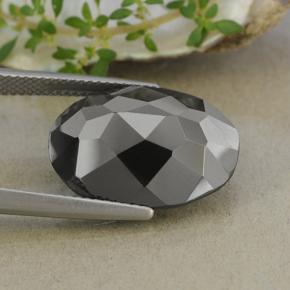 Pirita Gris oscuro metÃ¡lico natural de 24.26 ct, Corte Óvalo, Opaco