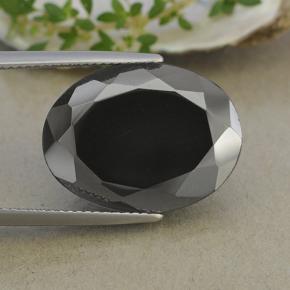 Pirita negro y gris metálico natural de 27,64 ct, corte óvalo, opaco