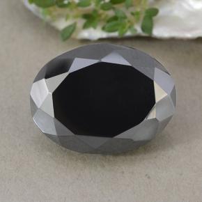 Pirita negro natural de 27,02 ct, corte óvalo, opaco