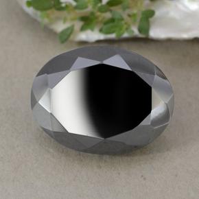 Pirita negro natural de 27,02 ct, corte óvalo, opaco